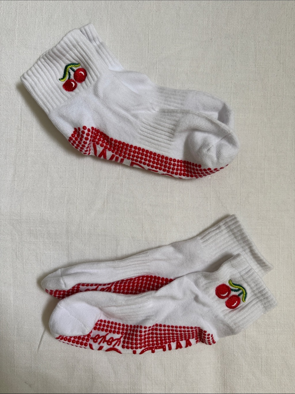 Wildfox Pilates Grip Socks - Cherry Design